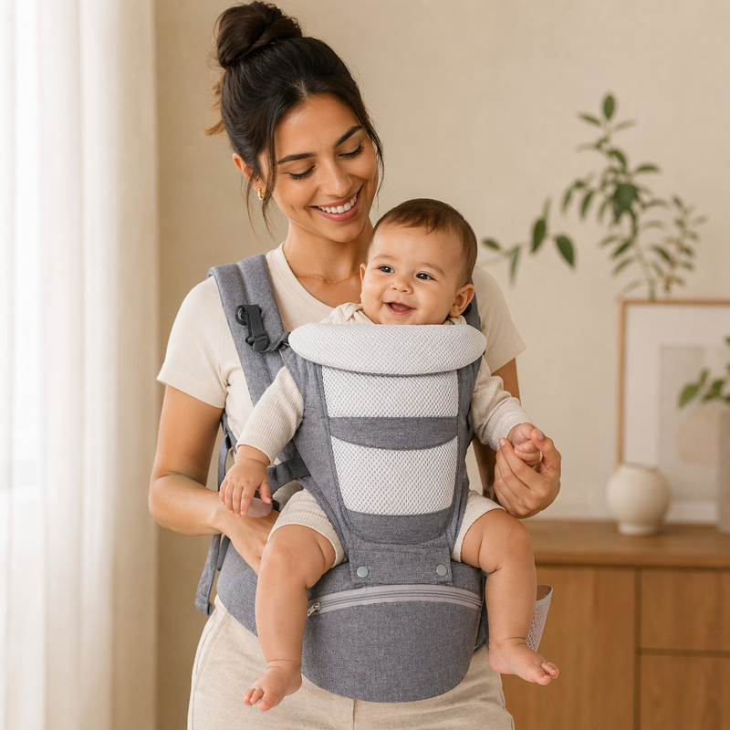 Canguru Ergonômico com Assento para Bebê 2 em 1
